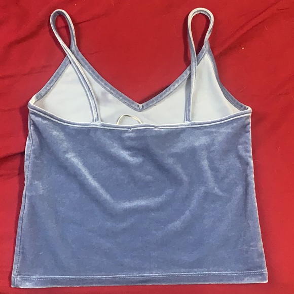 blue satin crop top, forever 21, size medium - Picture 2 of 4
